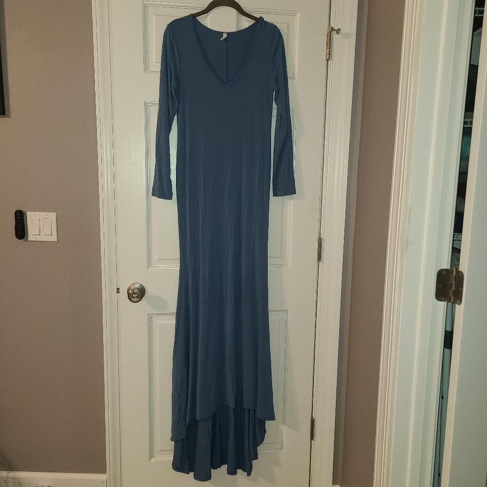 🤰 Maternity High Low Maxi Fall Dress sz Small